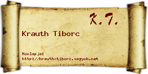 Krauth Tiborc névjegykártya